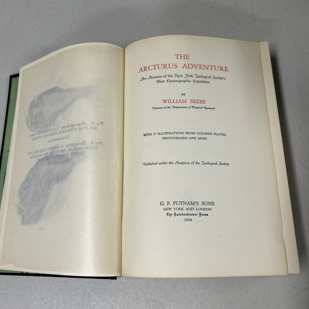 ARCTURUS ADVENTURE William Beebe SCIENCE OCEANOGRAPHIC